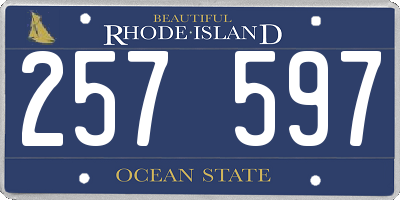RI license plate 257597