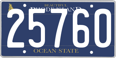 RI license plate 25760