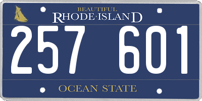 RI license plate 257601
