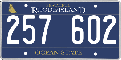RI license plate 257602
