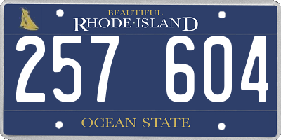 RI license plate 257604