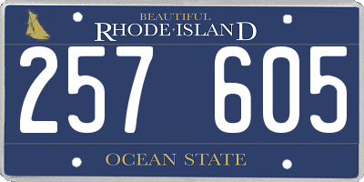 RI license plate 257605