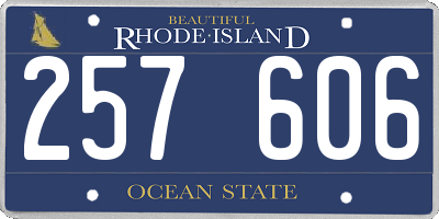 RI license plate 257606