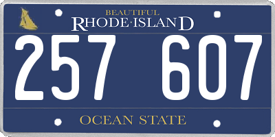 RI license plate 257607