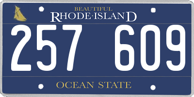 RI license plate 257609