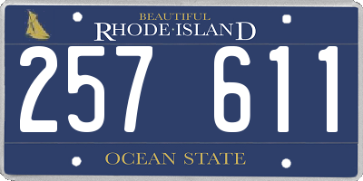 RI license plate 257611