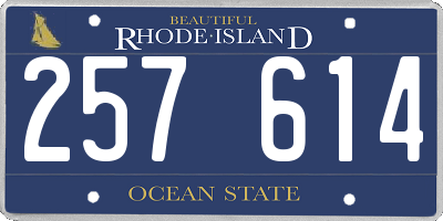RI license plate 257614