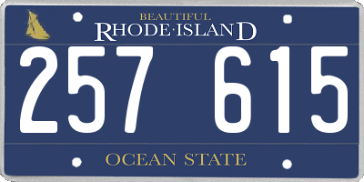 RI license plate 257615