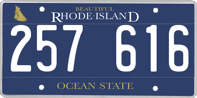 RI license plate 257616
