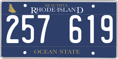 RI license plate 257619