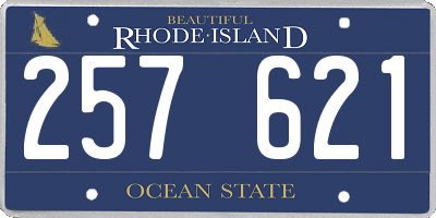 RI license plate 257621