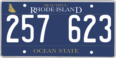 RI license plate 257623