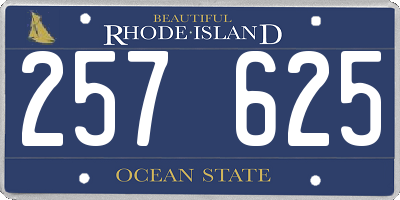 RI license plate 257625