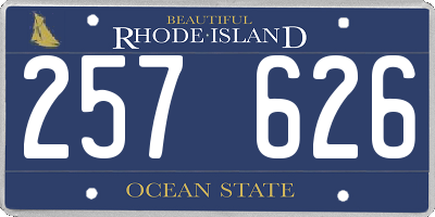 RI license plate 257626