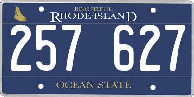 RI license plate 257627