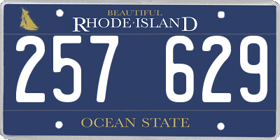 RI license plate 257629