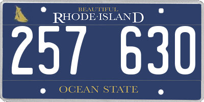 RI license plate 257630