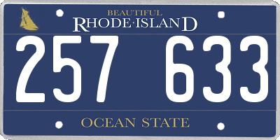 RI license plate 257633