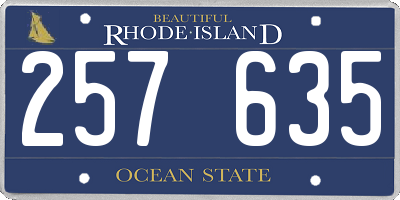 RI license plate 257635