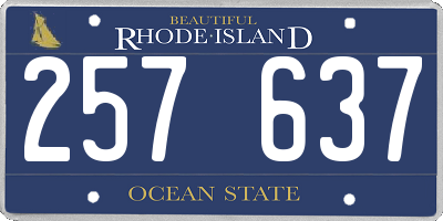 RI license plate 257637