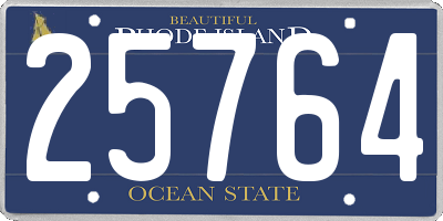 RI license plate 25764