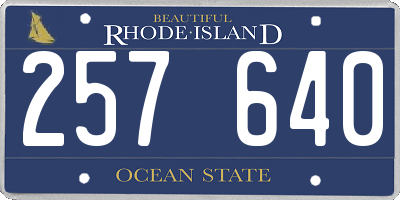 RI license plate 257640