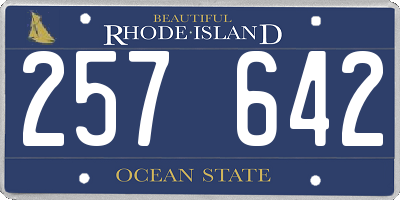 RI license plate 257642
