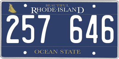 RI license plate 257646