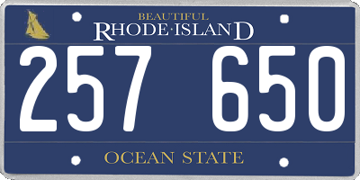 RI license plate 257650