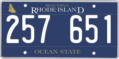 RI license plate 257651