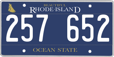 RI license plate 257652