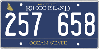 RI license plate 257658