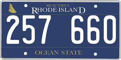 RI license plate 257660