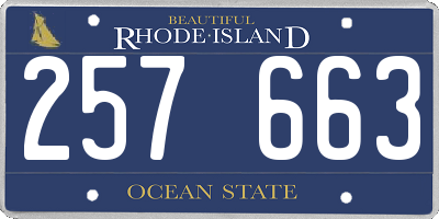 RI license plate 257663