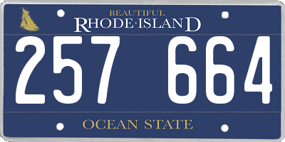 RI license plate 257664