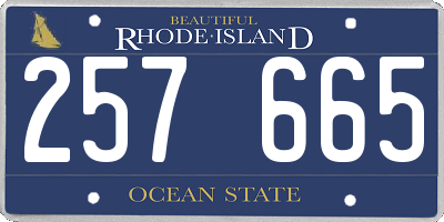 RI license plate 257665