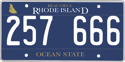 RI license plate 257666