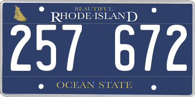 RI license plate 257672