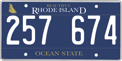 RI license plate 257674