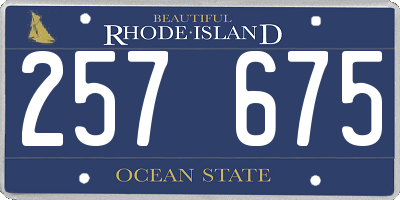 RI license plate 257675