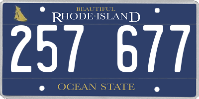 RI license plate 257677