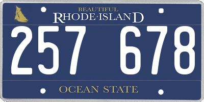 RI license plate 257678