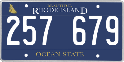 RI license plate 257679