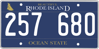 RI license plate 257680