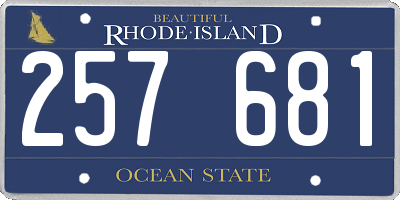 RI license plate 257681