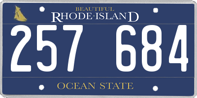 RI license plate 257684