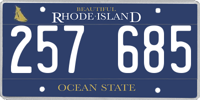 RI license plate 257685