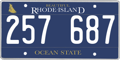 RI license plate 257687
