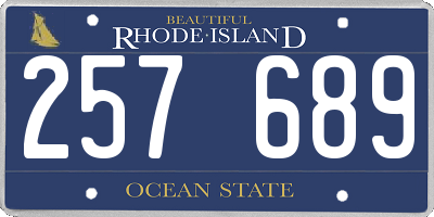 RI license plate 257689