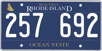 RI license plate 257692